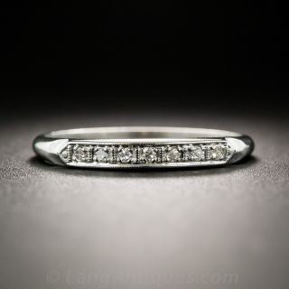 Vintage Platinum Diamond Wedding Band