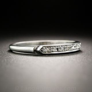 Vintage Platinum Diamond Wedding Band
