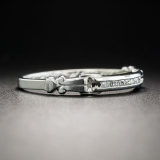 Vintage Platinum Diamond Wedding Band