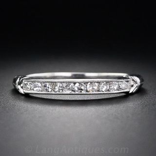 Vintage Platinum Diamond Wedding Band