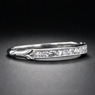 Vintage Platinum Diamond Wedding Band