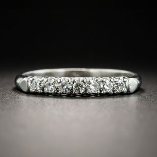 Vintage Platinum Diamond Wedding Band - 1