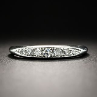 Vintage Platinum Diamond Wedding Band - 1