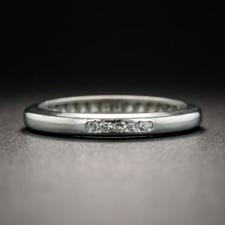Vintage Platinum Diamond Wedding Band - 1