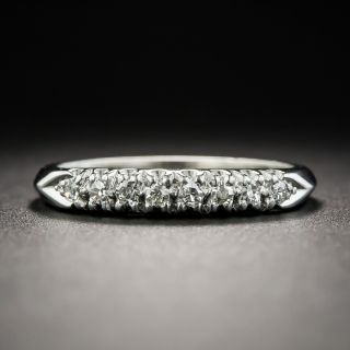 Vintage Platinum Diamond Wedding Band - 1