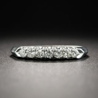 Vintage Platinum Diamond Wedding Band - 1