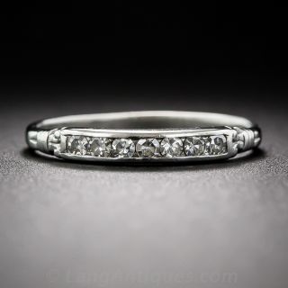 Vintage Platinum Diamond Wedding Band