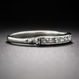 Vintage Platinum Diamond Wedding Band