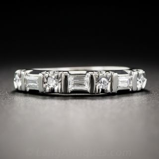 Vintage Platinum Diamond Wedding Band - 2