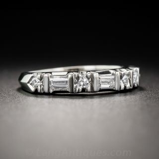 Vintage Platinum Diamond Wedding Band