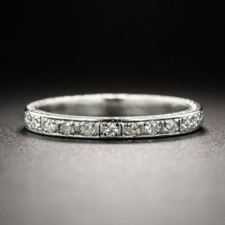 Vintage Platinum Diamond Wedding Band