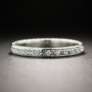 Vintage Platinum Diamond Wedding Band