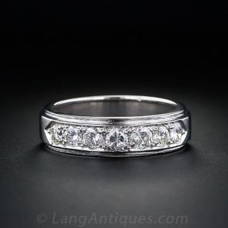 Vintage Platinum Diamond Wedding Band