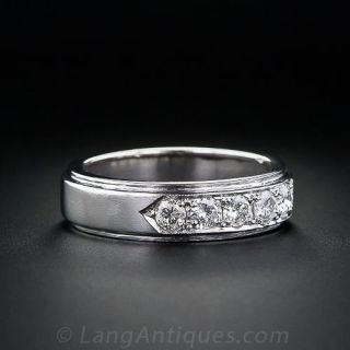 Vintage Platinum Diamond Wedding Band