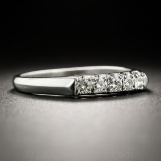 Vintage Platinum Five-Stone Diamond Wedding Band