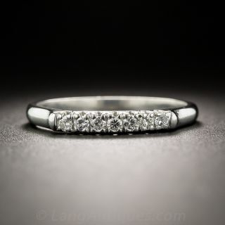 Vintage Platinum Seven Stone Diamond Wedding Band