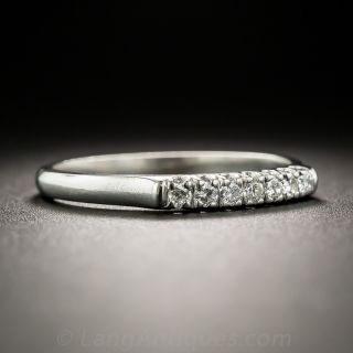 Vintage Platinum Seven Stone Diamond Wedding Band