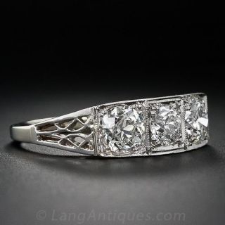 Vintage Platinum Three-Stone Diamond Ring