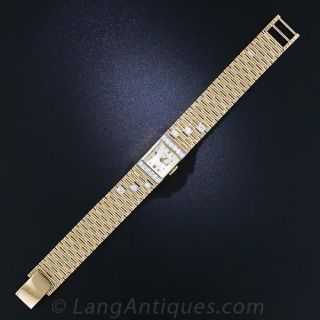 Vintage Retro Gold and Diamond Watch 
