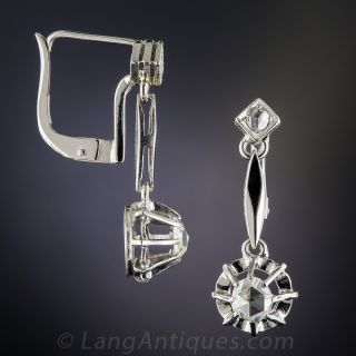 Vintage Rose-Cut Diamond Dangle Earrings