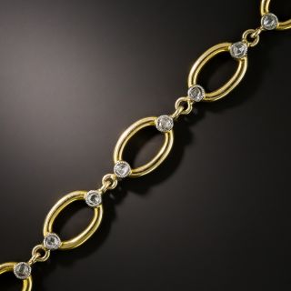 Vintage Rose-Cut Diamond Oval Link Bracelet - 2