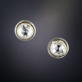 Vintage Rose-Cut Diamond Stud Earrings - 1