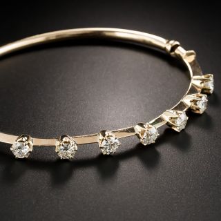 Vintage Rose Gold Diamond Bangle Bracelet - 2