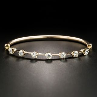 Vintage Rose Gold Diamond Bangle Bracelet