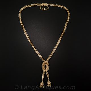 Vintage Rose Gold Tassel Necklace.