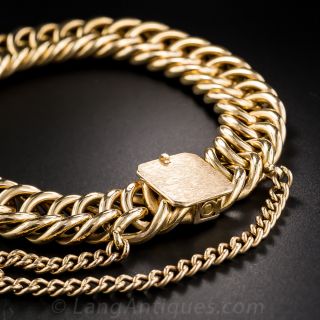 Vintage Rosy-Yellow Gold Curb Link Bracelet