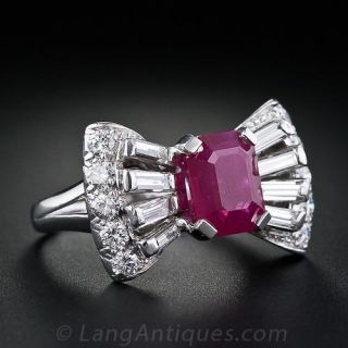 Vintage Ruby & Diamond Cocktail Ring