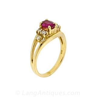 Vintage Ruby and Diamond Ring