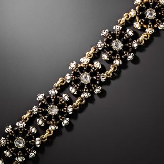 Vintage Russian Enameled Diamond Bracelet - 2