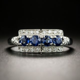 Vintage Sapphire and Diamond Band Ring - 2