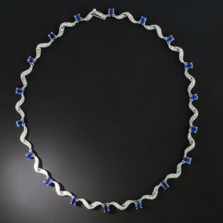 Vintage Sapphire and Diamond Necklace - 2