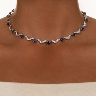 Vintage Sapphire and Diamond Necklace