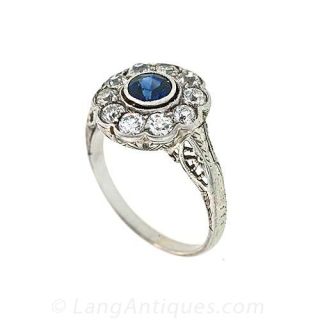 Vintage Sapphire and Diamond Ring