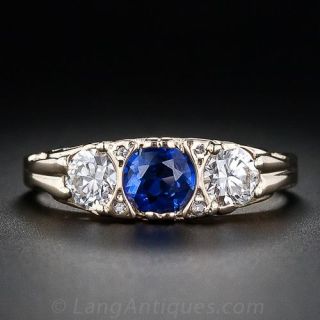 Vintage Sapphire and Diamond Ring