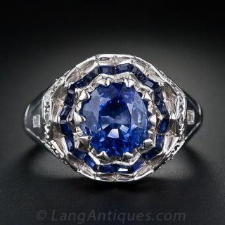 Vintage Sapphire and Diamond Ring