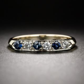 Vintage Sapphire and Diamond Wedding Band