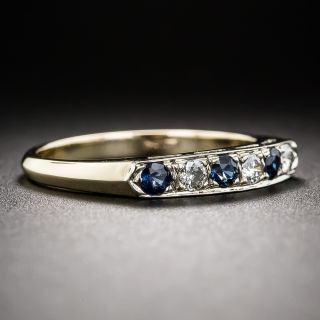 Vintage Sapphire and Diamond Wedding Band