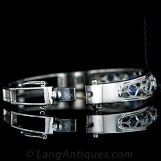 Vintage Sapphire & Diamond Bracelet, Circa 1940's