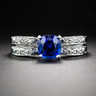 Vintage Sapphire Wedding Set