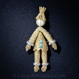 Vintage Scarecrow Pin 