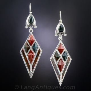 Vintage Scottish Agate Drop Earrings