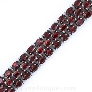 Vintage Silver and Garnet Bracelet