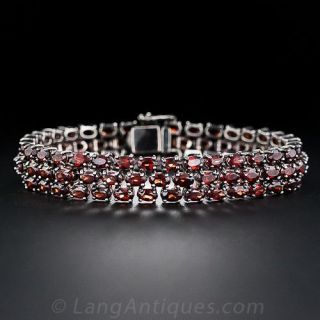 Vintage Silver and Garnet Bracelet