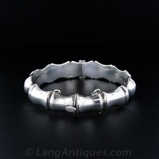 Vintage Silver Bamboo Bangle