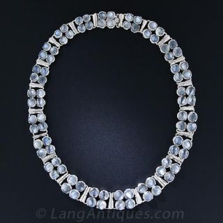 Vintage Silver Moonstone Necklace