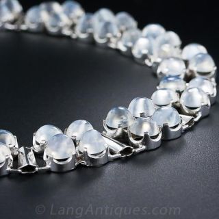 Vintage Silver Moonstone Necklace